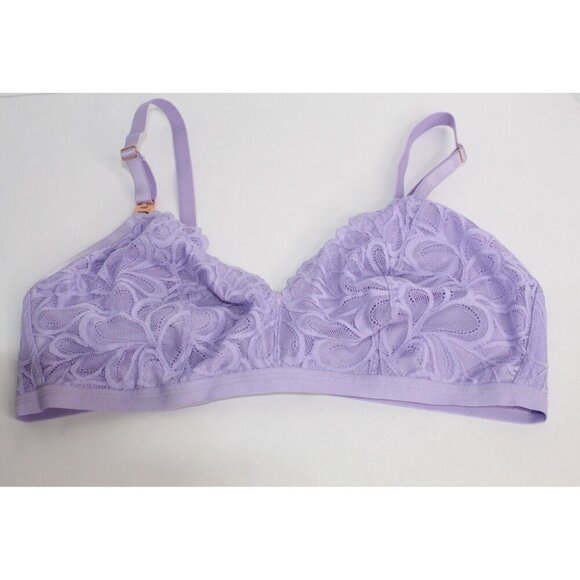 Savage X Fenty by Rihanna L Purple Lace Gold Unwired Structured Bra NWT - Picture 3 of 13